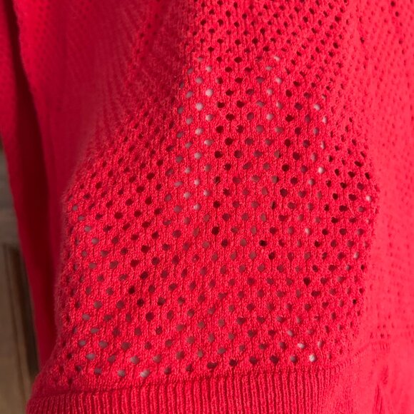 Vintage American Eagle Red Mesh Long Sleeve Top Women’s XL Y2K Grunge Layering - Picture 3 of 5
